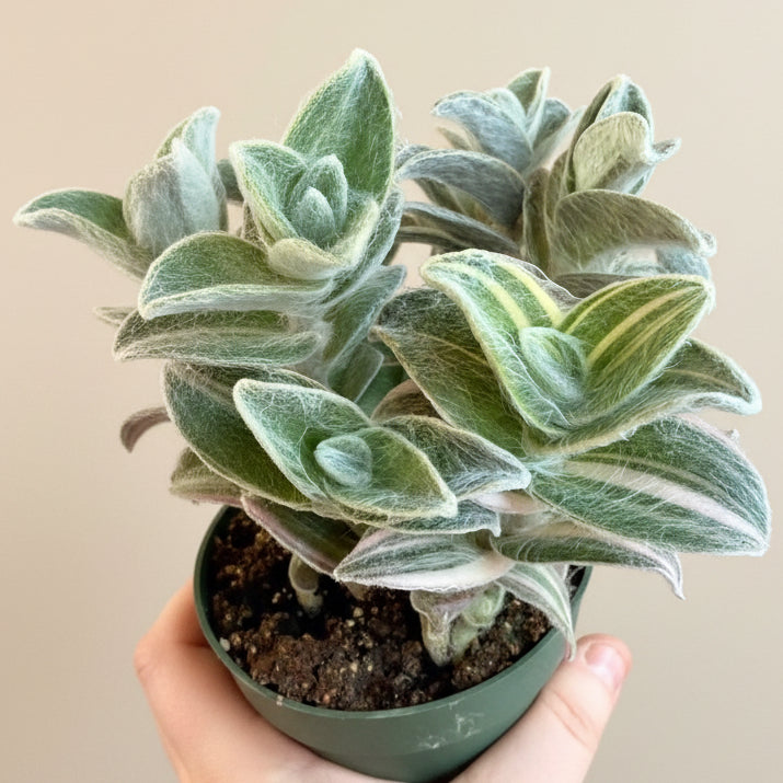 Tradescantia Sillamontana f. variegata - Variegated Spiderwort 4.5” pot