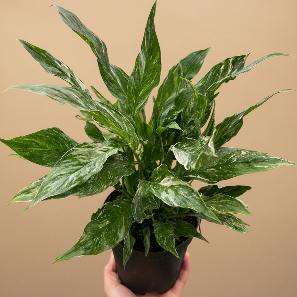 Variegated Spathiphyllum 'Domino'