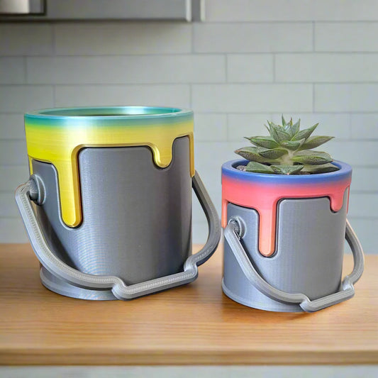 Silver Paint Can Planter