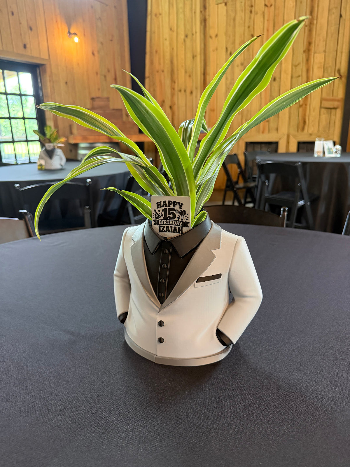 Mr. Suit Planter Table Centerpiece