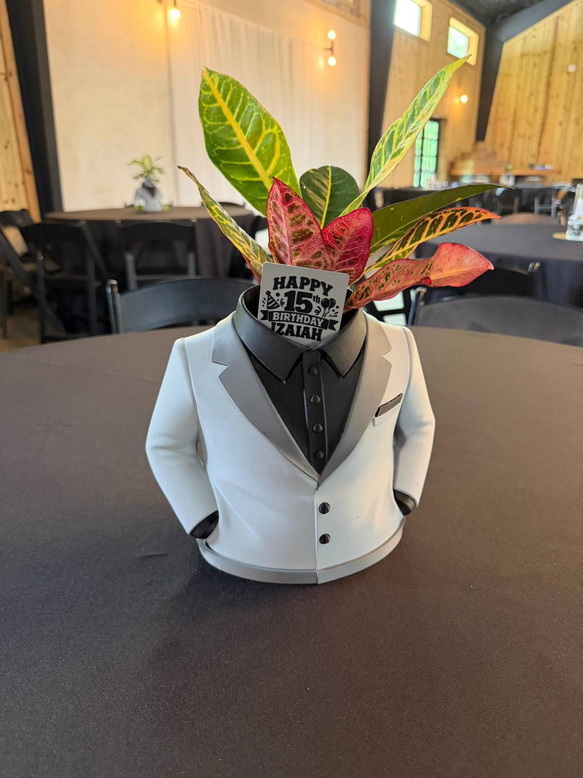 Mr. Suit Planter Table Centerpiece