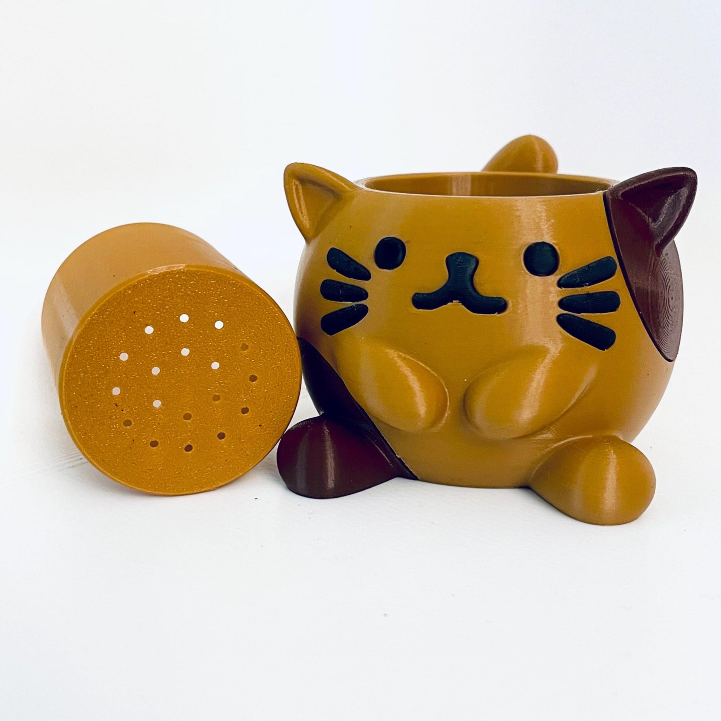 3D Printed Kitty Cat Planter Pot with Drip Tray
