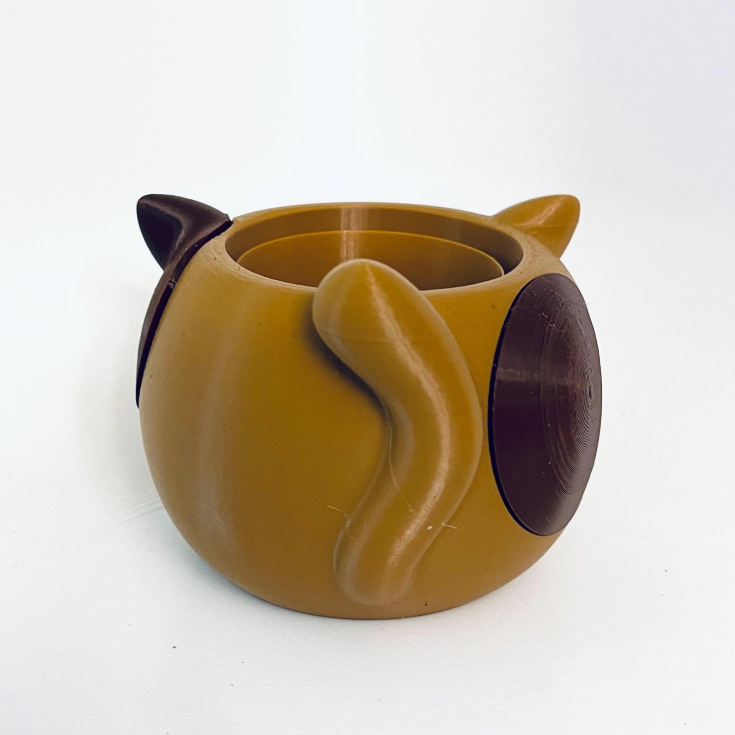 3D Printed Kitty Cat Planter Pot with Drip Tray