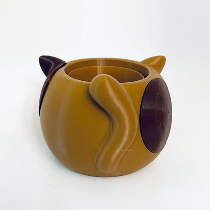 3D Printed Kitty Cat Planter Pot with Drip Tray