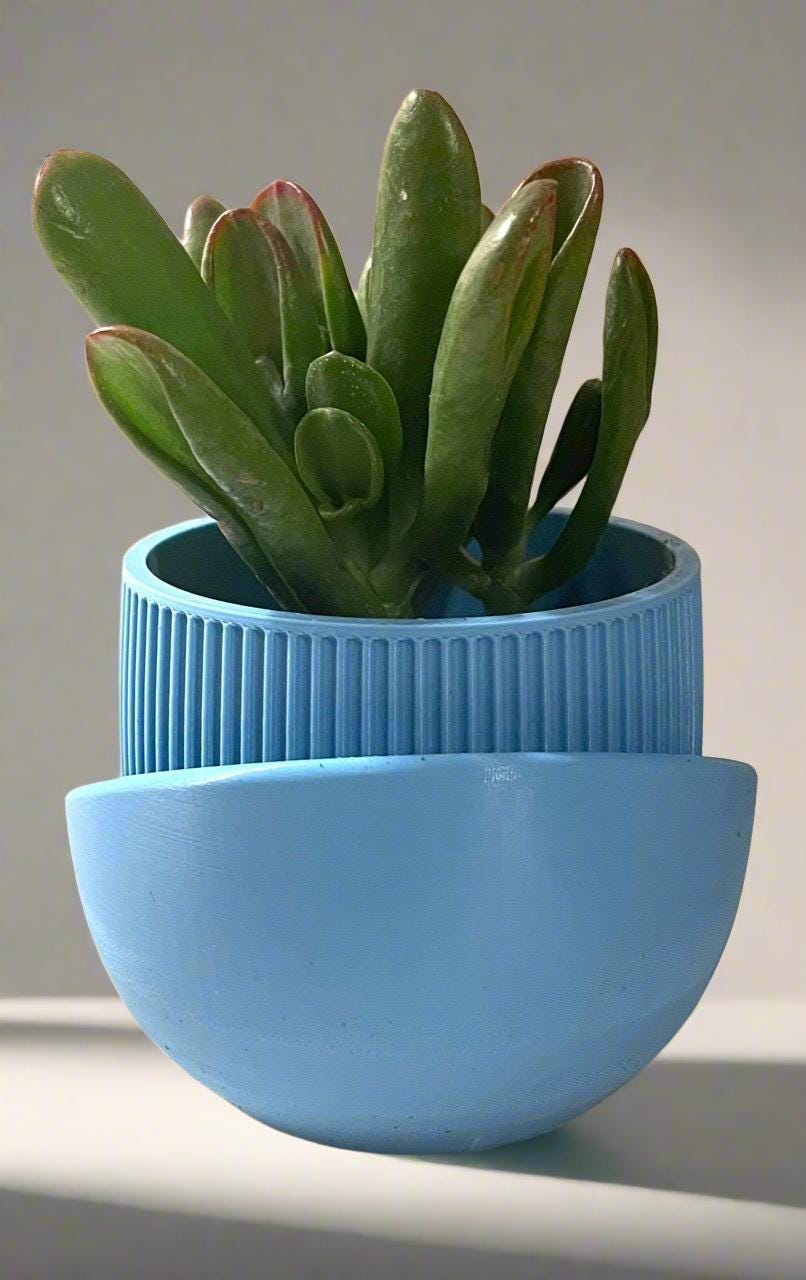 Strata Line Planter: Modern Geometric Design with Drip Tray