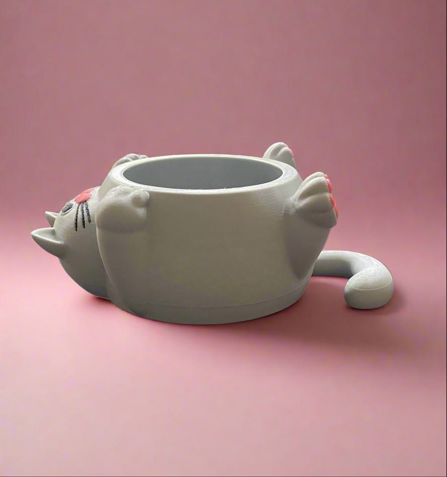 Cat Nap Planter Pot: 3D Printed PLA Eco-Friendly Decor
