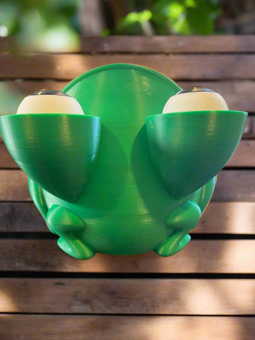 3D Printed Frog Planter: Big Mouth Green Pot, 5in