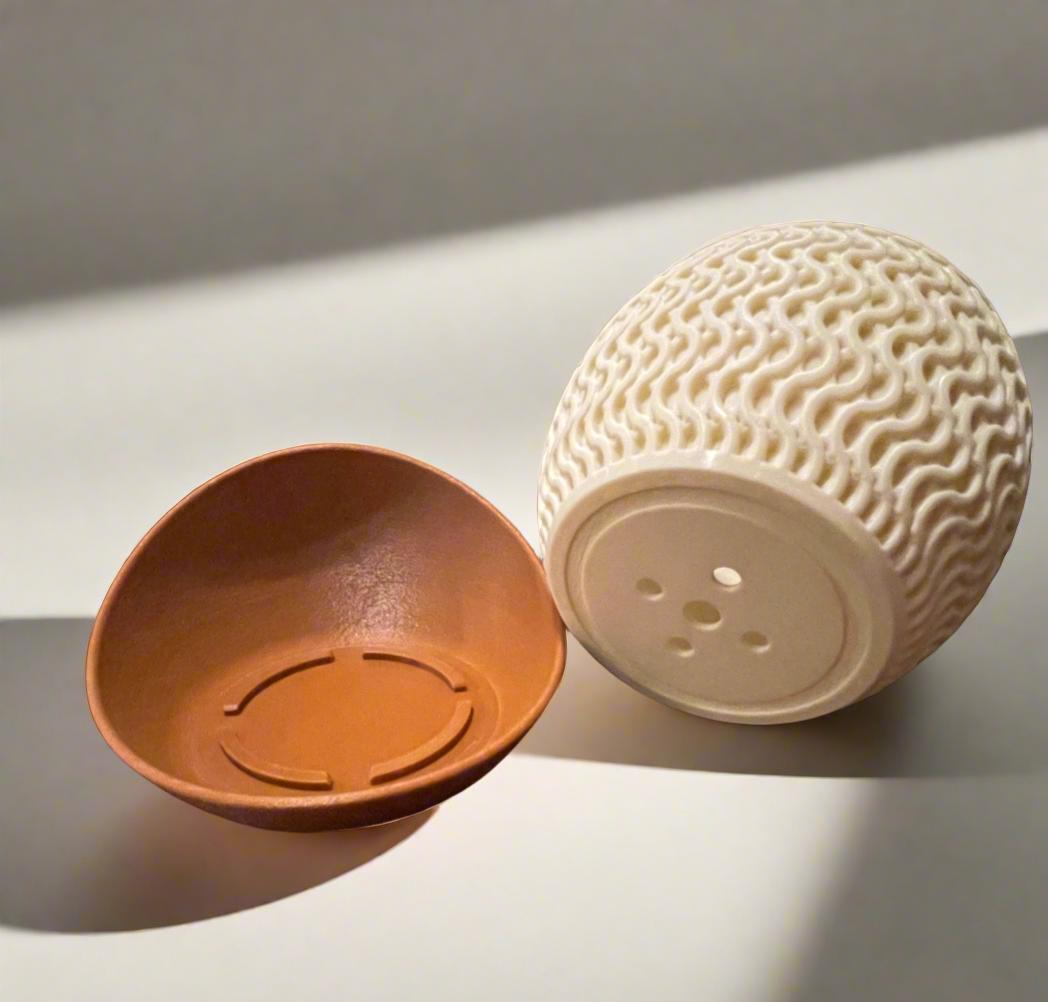 3D Printed Woven Plant Pot with Drip Tray: Two-Tone PLA Planter