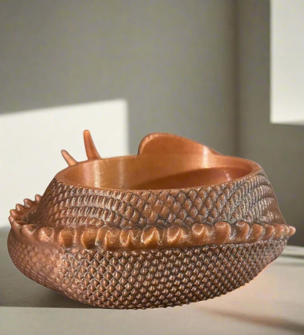 3D Printed Sleeping Dragon Planter: Medieval Fantasy Decor