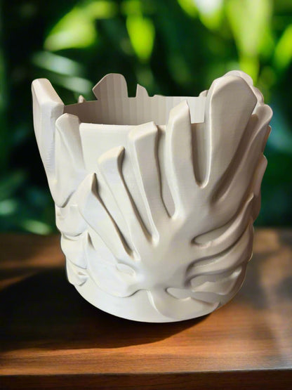 3D Printed Monstera Leaf Planter: Tropical Decor