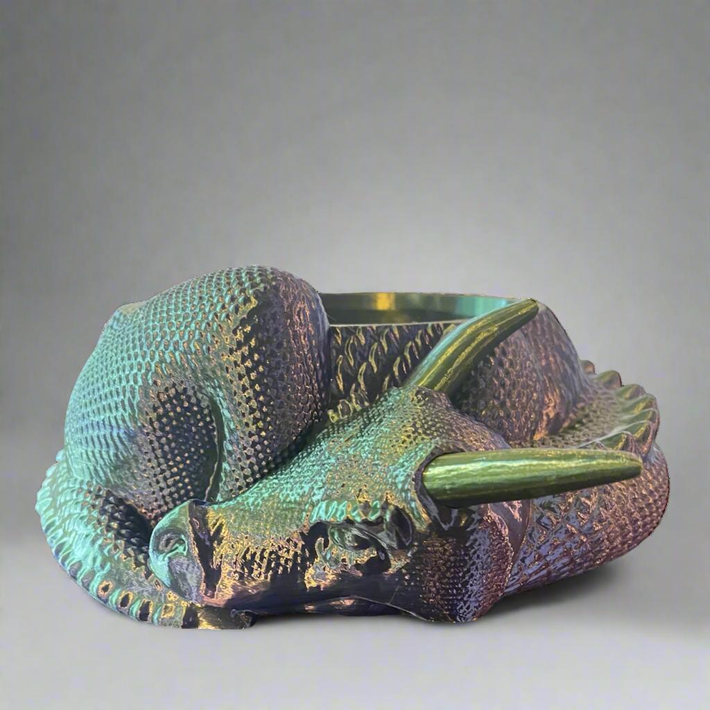3D Printed Sleeping Dragon Planter: Medieval Fantasy Decor
