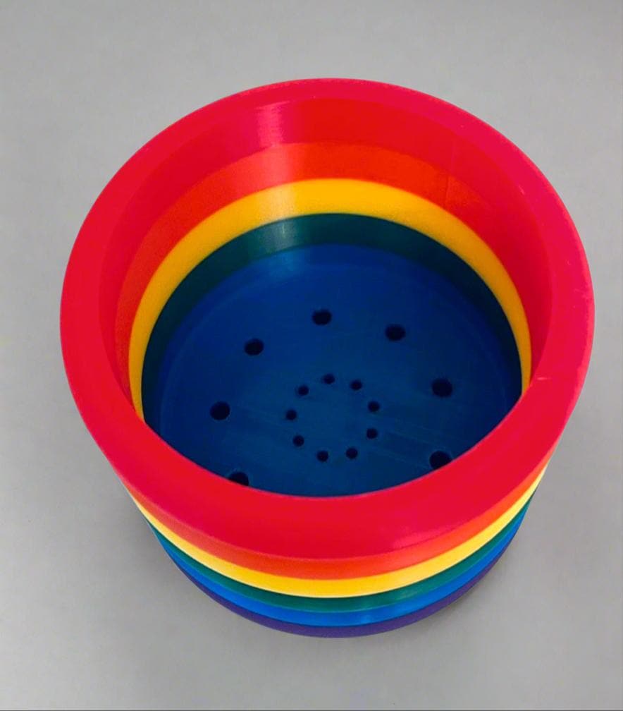 3D Printed Rainbow Planter: PLA with Built-In Drip Tray