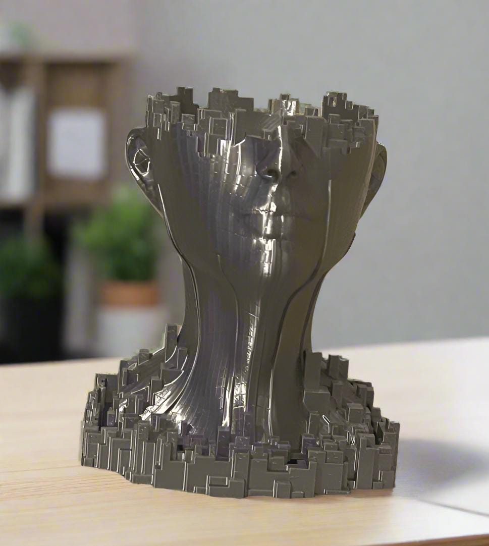 Face Planter with Drip Tray: 3D Printed PLA Eco-Friendly Planter