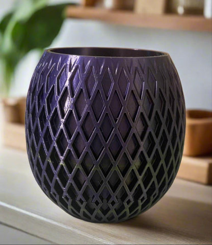 Geospin Planter: 3D Printed Diamond Etch PLA with Drip Tray