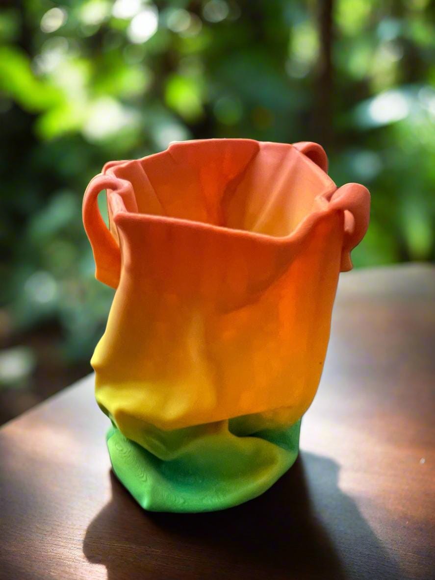 Tote Bag Planter Pot: 3D Printed PLA Indoor Planter