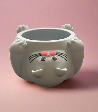 Cat Nap Planter Pot: 3D Printed PLA Eco-Friendly Decor