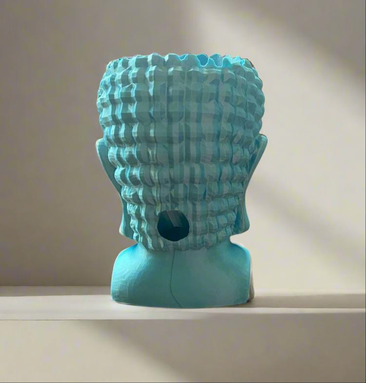 3D Printed Buddha Head Planter: Eco-Friendly Home Decor