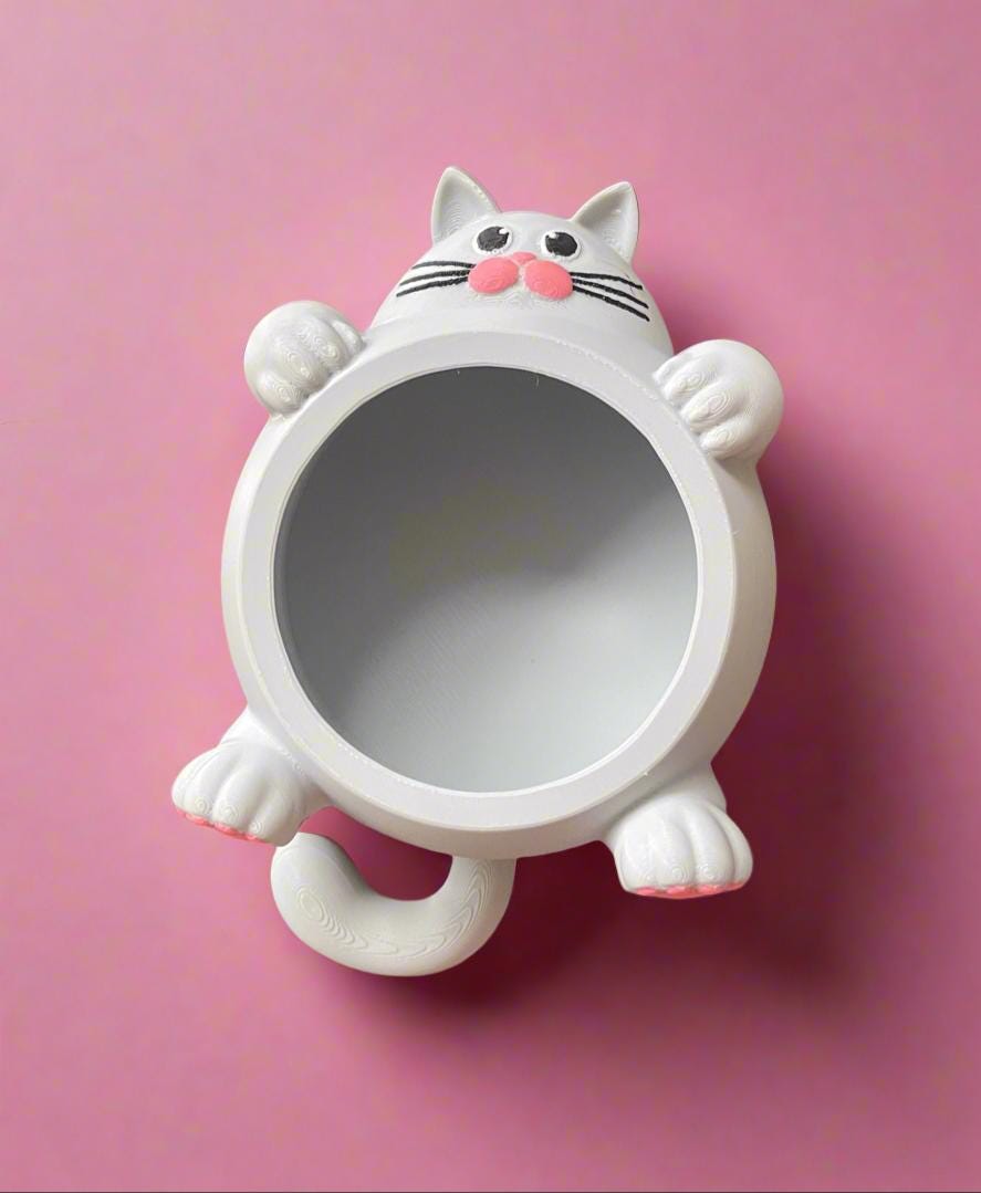 Cat Nap Planter Pot: 3D Printed PLA Eco-Friendly Decor