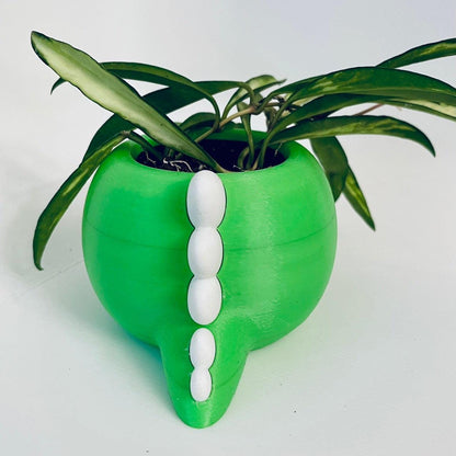 DinoMite Dinosaur Planter: 3D Printed PLA Pot with Drip Tray