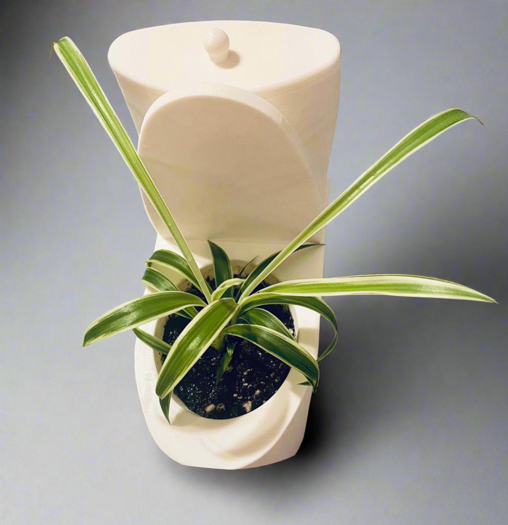 Toilet Bowl Planter: 3D Printed PLA Whimsical Plant Pot
