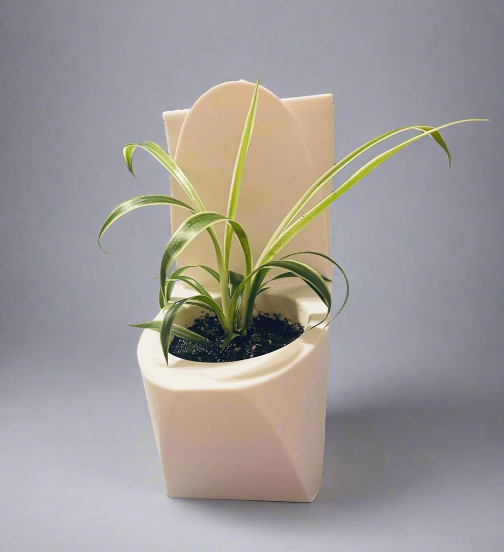 Toilet Bowl Planter: 3D Printed PLA Whimsical Plant Pot