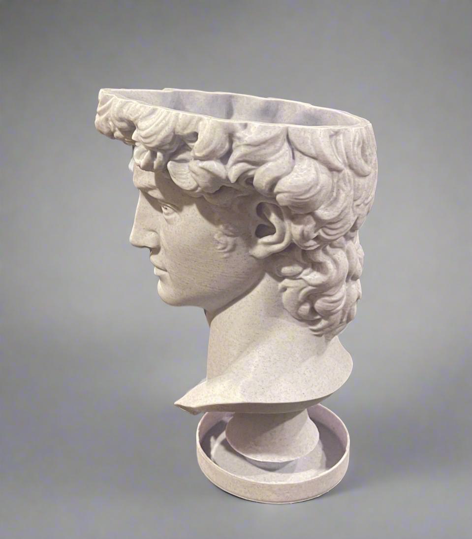 David Bust Planter: 3D Printed PLA with Drip Tray
