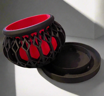 3D Printed Geometric Planter: Hollow Cage Design with Drip Tray