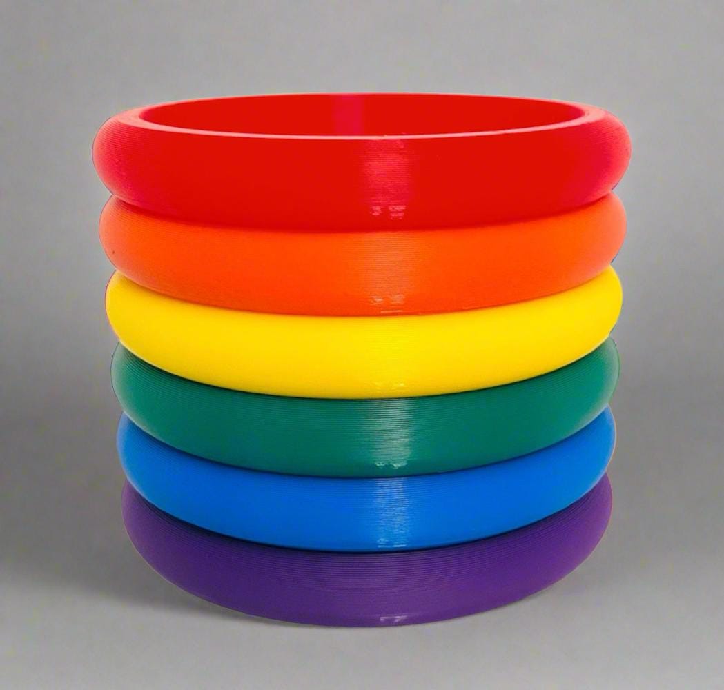 3D Printed Rainbow Planter: PLA with Built-In Drip Tray