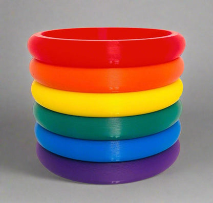 3D Printed Rainbow Planter: PLA with Built-In Drip Tray