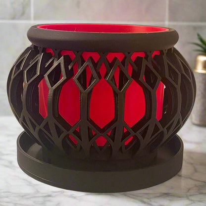 3D Printed Geometric Planter: Hollow Cage Design with Drip Tray