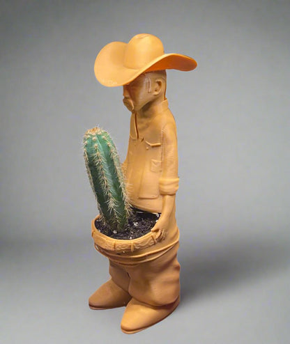 Naughty Cowboy Planter  3D Printed Funny Indoor Plant Pot, Succulent or Cactus Holder, Unique Gag Gift, Quirky Home Decor