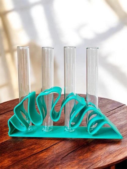 3D Printed Monstera Leaf Propagation Station with Glass Tubes