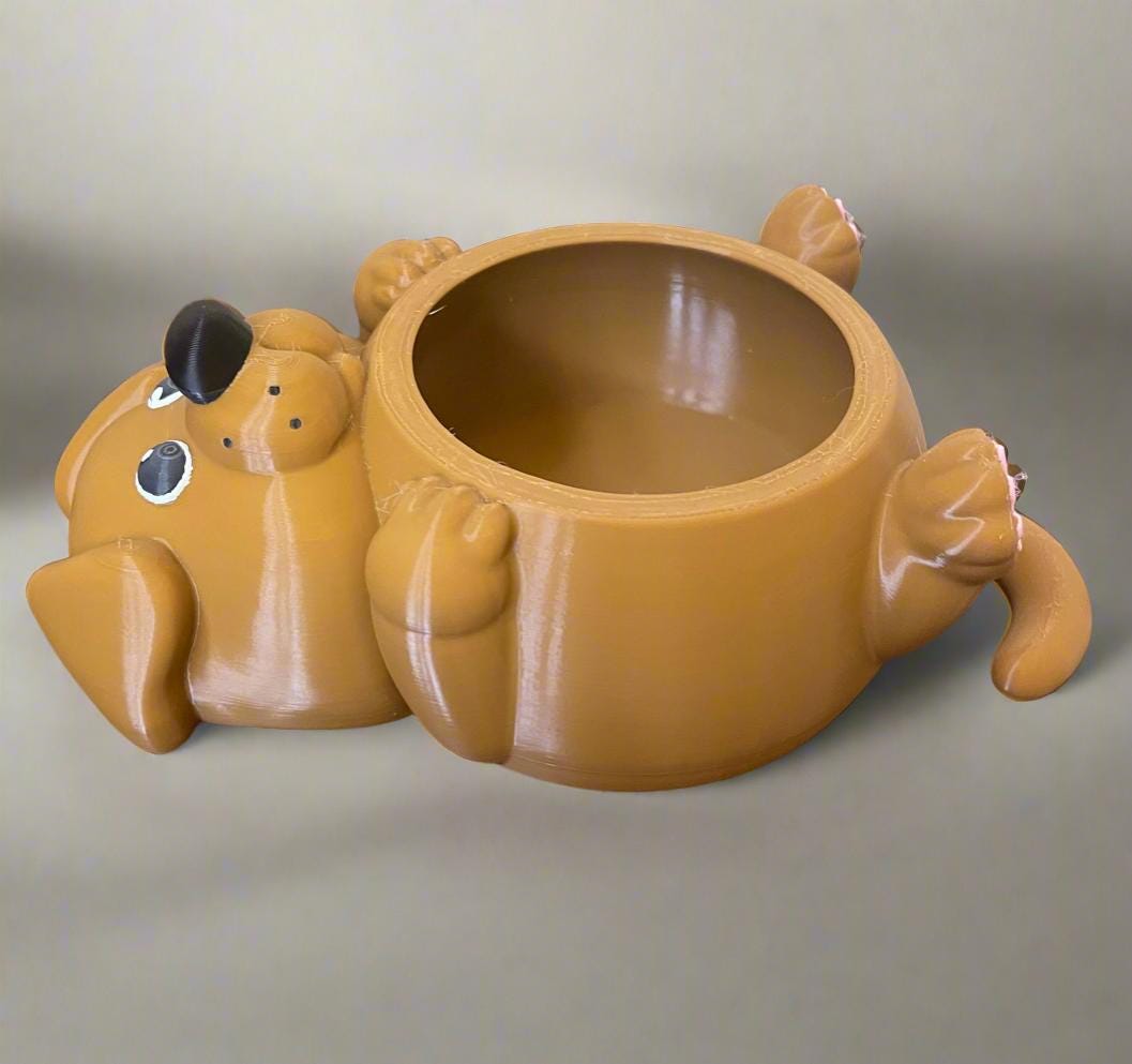 3D Printed Dog Planter Pot: Eco-Friendly PLA, Indoor Decor