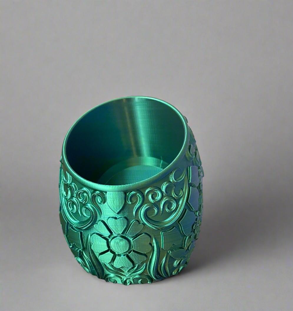 Gothic Sugar Skull Planter: Ornate Calavera Design, Eco-Friendly PLA