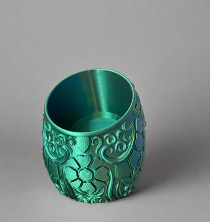 Gothic Sugar Skull Planter: Ornate Calavera Design, Eco-Friendly PLA