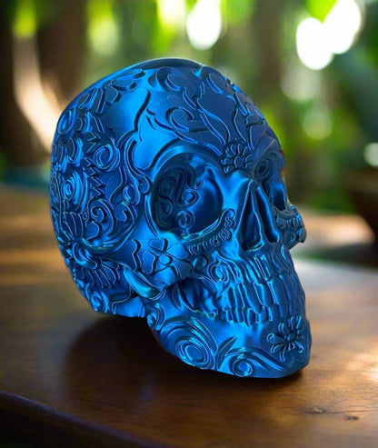 Gothic Sugar Skull Planter: Ornate Calavera Design, Eco-Friendly PLA