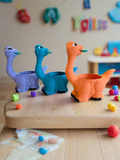 Brontosaurus Dinosaur Planter: 3D Printed Dino Plant Pot