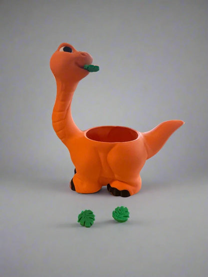Brontosaurus Dinosaur Planter: 3D Printed Dino Plant Pot