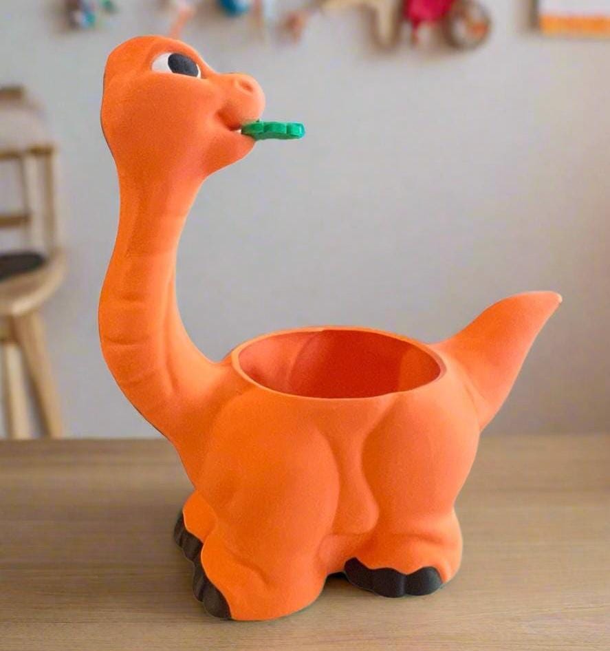 Brontosaurus Dinosaur Planter: 3D Printed Dino Plant Pot
