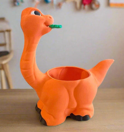 Brontosaurus Dinosaur Planter: 3D Printed Dino Plant Pot