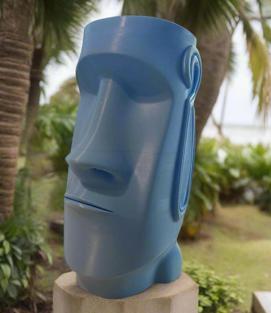 Easter Island Moai Planter: 3D Printed Stone Head Pot