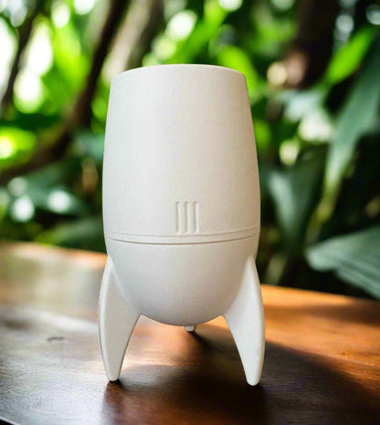 3D Printed Rocket Ship Planter Pot: Sci-Fi Space Decor