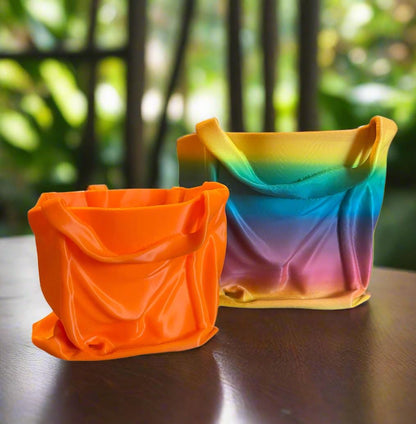 Tote Bag Planter Pot: 3D Printed PLA Indoor Planter