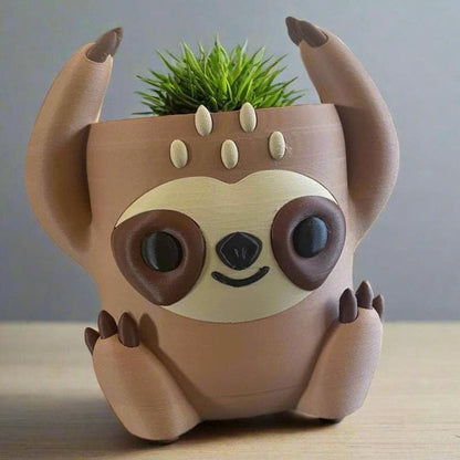 3D Printed Sloth Planter  Eco-Friendly PLA, Animal Lover Gift