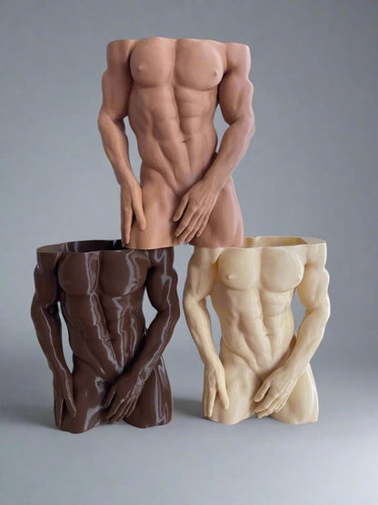 Adonis Torso Planter: 3D Printed Sculptural Home Decor