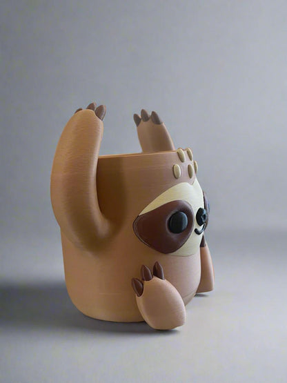 3D Printed Sloth Planter  Eco-Friendly PLA, Animal Lover Gift