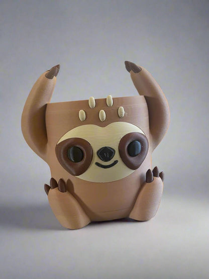 3D Printed Sloth Planter  Eco-Friendly PLA, Animal Lover Gift