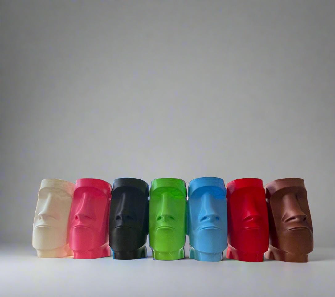Easter Island Moai Planter: 3D Printed Stone Head Pot