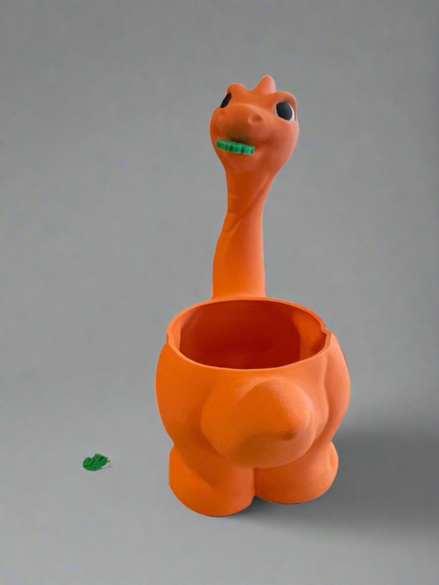 Brontosaurus Dinosaur Planter: 3D Printed Dino Plant Pot