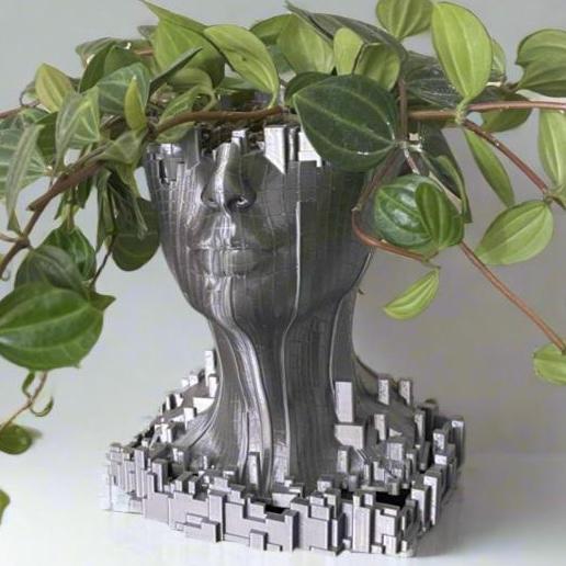 Face Planter with Drip Tray: 3D Printed PLA Eco-Friendly Planter